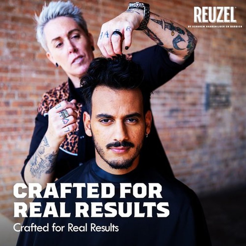 REUZEL Fiber Pomade, Firm and Pliable All Day Hold, Water Soluble Styling, Low Shine and Flake Free, Easy To Wash Out, For All Hair Types