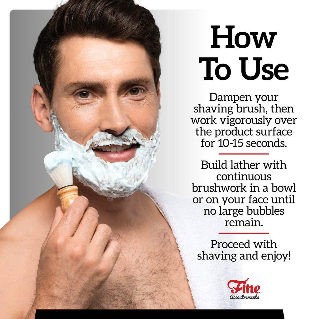 Mr. Fine 21C Men’s Shaving Soap, Builds Thick & Easy Lather, Protects From Razor Burn & Irritation, No Artificial Colors, Made In Italy, 5oz. (150ml), Latigo