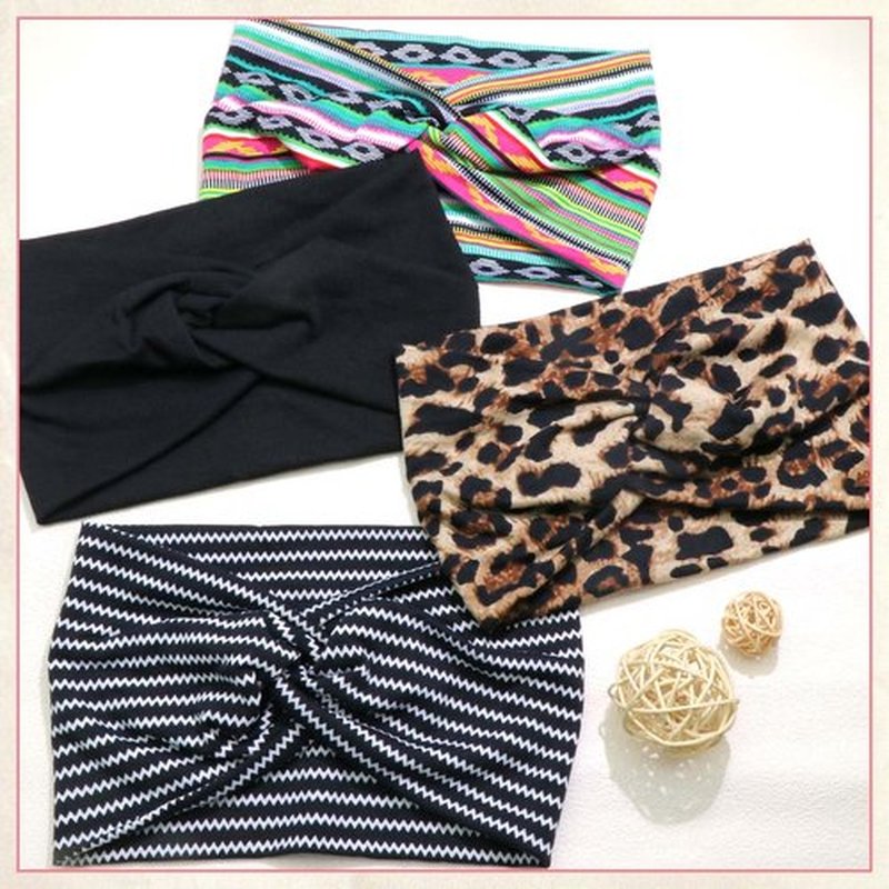 STGDAK 4 Pack Wide Headbands for Women Cute Boho Headband Stripe Knotted Turban Head Bands Soft Hair Wraps African Head Scarf Fashion Turban Hairband Large Scarf Headband For Women’s Hair Accessories