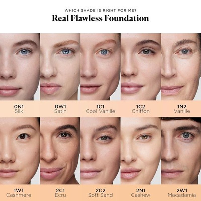 Real Flawless Waterproof Foundation - Medium Buildable Coverage, 12 HR Wear, 1oz