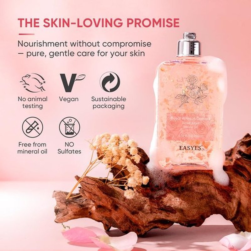 Rose Elixir Body Wash - Moisturizing Shower Gel with Triple Rose Formula | Gentle Foaming Cleanser, 7 oz