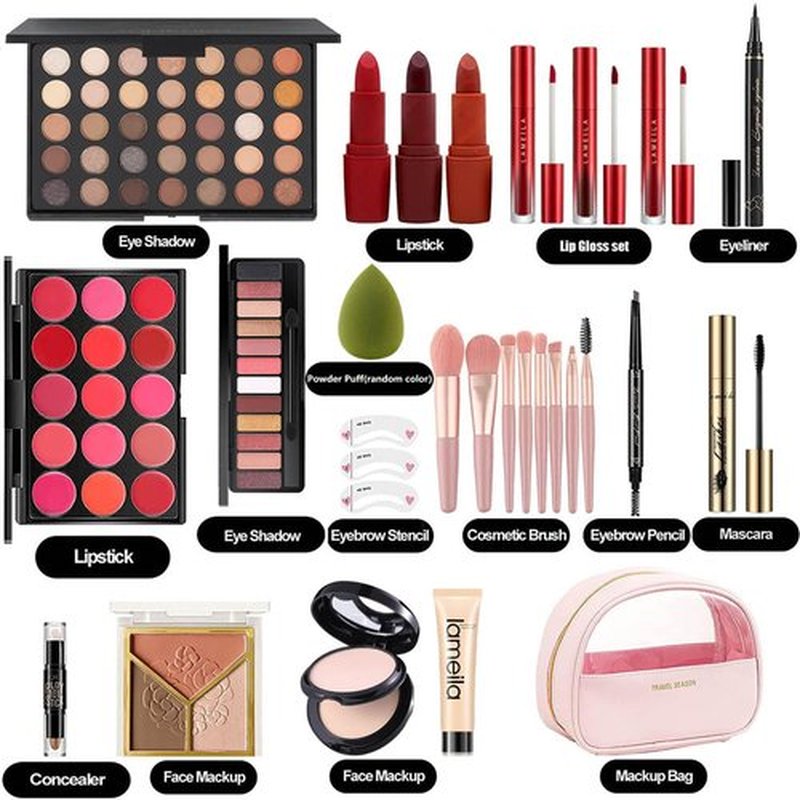 MISS ROSE M All In One Full Makeup Kit for Women, Multipurpose Makeup Sets, Beginners and Professionals Alike, Easy to Carry(Pink)