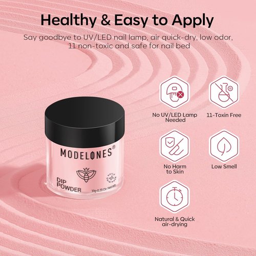 modelones Dip Powder Nail Kit, 20 Colors Pink Blue Black White Nude Grey Dipping Powder Starter Set with Liquid Set Base&Top Activator French Nail Art Salon Long-Lasting DIY Manicure Kit