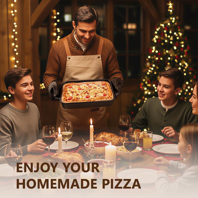 Cast Iron Detroit Pizza Pan - 9x13 Inch Pre-Seasoned Deep Dish for Perfect Casseroles & Lasagna