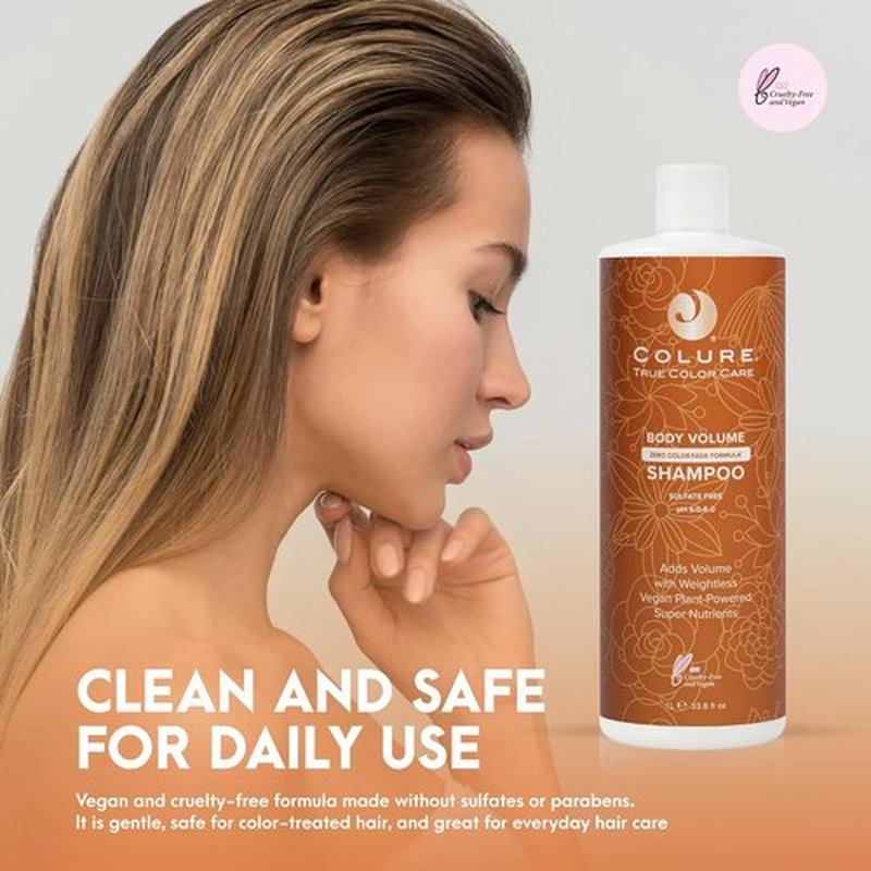 COLURE Body Volume Shampoo - Volumizing Sulfate-Free Cleanser for Fine, Thinning Hair | 33 Fl Oz