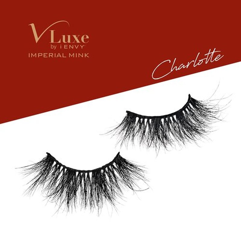 i•ENVY False Lashes, Imperial Mink High-End Eyelashes, Handcrafted Dramatic Natural Lashes, Wispy Fluffy Volume Extension Eyelashes (CHARLOTTE)