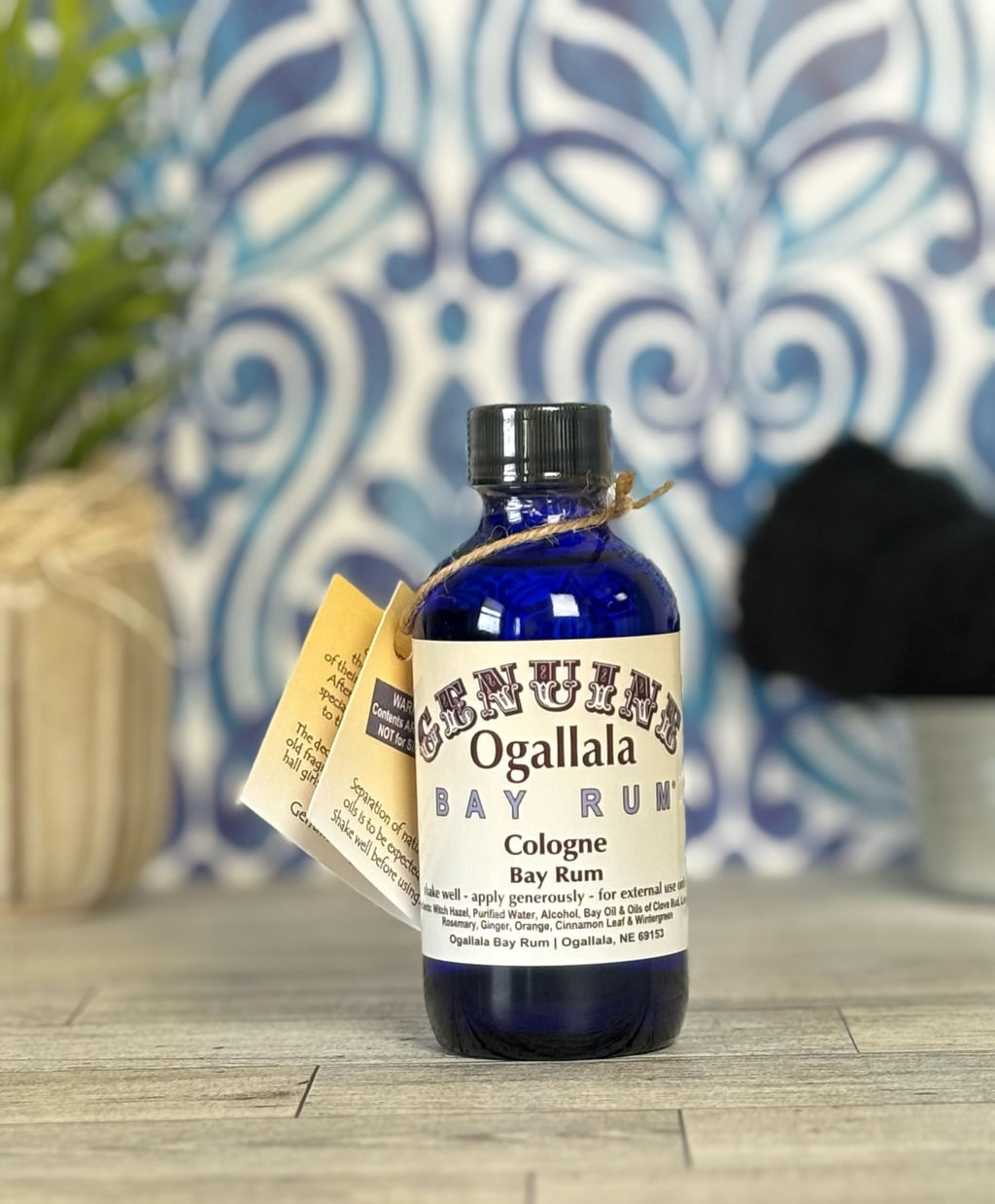Ogallala Bay Rum Genuine Cologne Regular Strength - 4 oz Cobalt Blue Bottle -