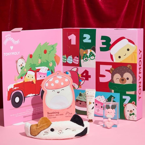 TONYMOLY x Squishmallows Advent Calendar 2025 - 7-Day Skincare Set with Hand Cream, Lip Gloss & Masks