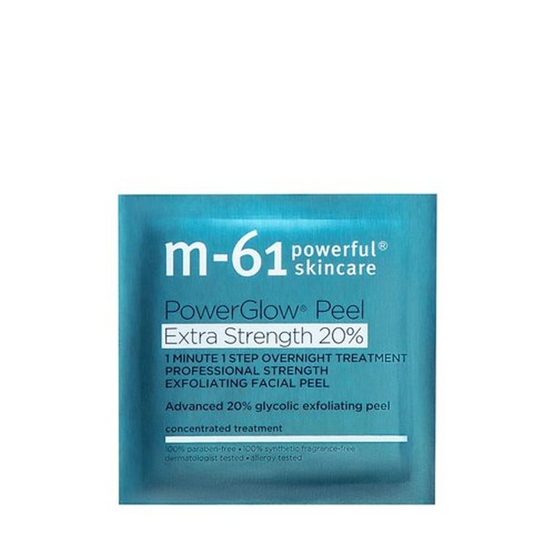 M-61 PowerGlow Peel - Extra Strength 20% Glycolic Acid Exfoliating Facial Peel | Intense Overnight Treatment