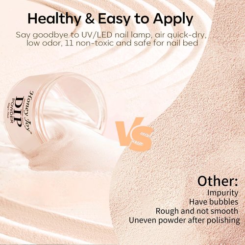 Honey Joy Clear Dip Powder - 1.76Oz/50g Dipping Powder for French Nail Art, Long-Lasting, Odor-Free, No Nail Lamp Needed, Perfect for DIY Manicure at Home or Salon, Strengthening Nails (Dip-50g-Nude)