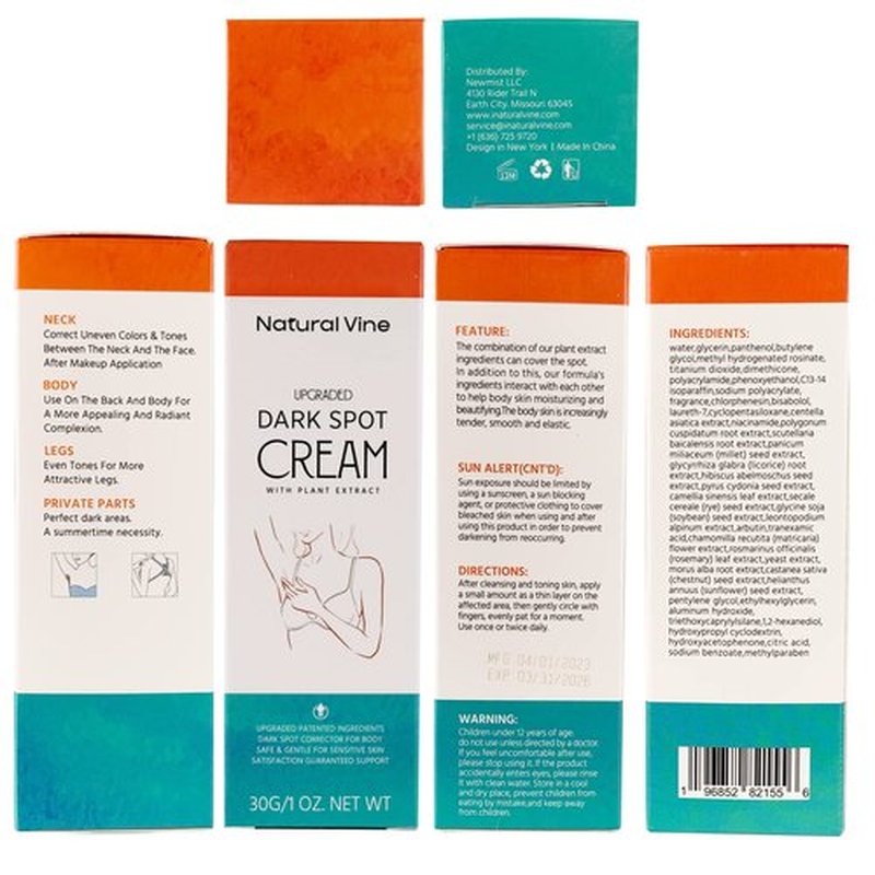 Natural Vine Dark Spot Corrector: Dark Spot Remover for Body in 4-8 Weeks - Instant Concealing & Age Brown Sun Faded Spot Remover Melasma Freckles Correcting with Niacinamide for Women & Men 30g