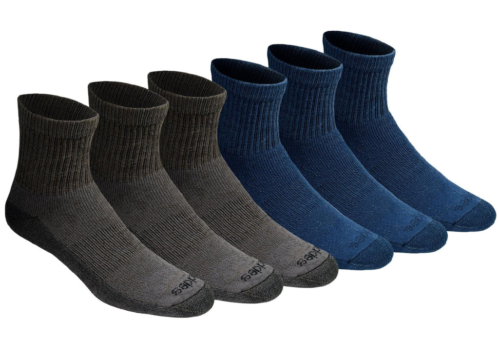 Dickies Men's Dri-Tech Moisture Control Quarter Socks, Available in M-XXL (6, 12, 18 Pairs), Mixed Denim (6 Pairs), Large