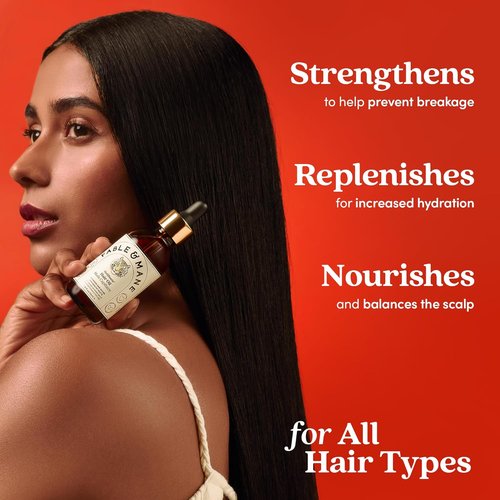 Fable and Mane Hair Oil - HoliRoots Strengthening Serum for Damaged Hair with Amla & Castor Oil | 3.4 FL oz