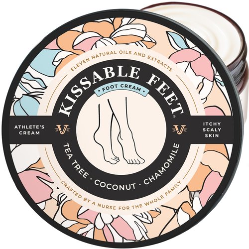 JANE VINE Kissable Feet, Athletes Foot Cream – Cream for Itchy, Dry Skin – Tea Tree, Coconut & Chamomile – Crafted for the Whole Family, No Sting – 3.5 oz