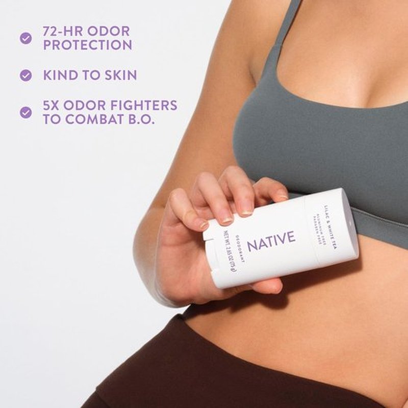 Native Deodorant - Aluminum-Free Odor Control for Men & Women | Lilac & White Tea, 2.65oz