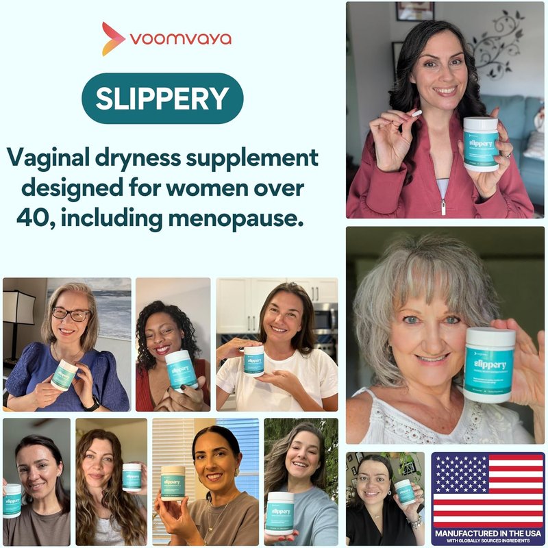 VoomVaya Vaginal Moisturizer - Relief for Dryness in Women Over 40 | 60 Capsules with Slippery Elm