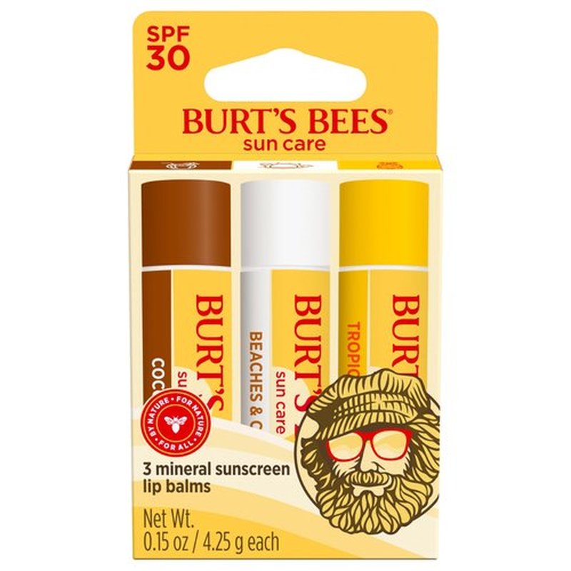 Burt's Bees Easter Basket Stuffers, Lip Balm Party Pack - Birthday Cake, Waffle Cone, Strawberry Shortcake, Cookies & Cream, All Day Moisturizer, Natural Origin Lip Treatment, 4 Tubes, 0.15 oz.