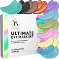 BLOOMORA Variety Box Under Eye Patches for Puffy Eyes and Dark Circles(30 PAIRS), Collagen & Hyaluronic Acid Gel Masks for Hydration, Anti Wrinkle Patches, Bridesmaid Gifts, Bachelorette Party Favors