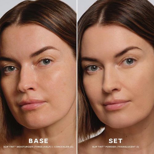 Saie Slip Tint Baked Setting Powder - Translucent Face Makeup for a Natural Radiant Finish | Blurs & Brightens - Light to Medium (0.24 oz)