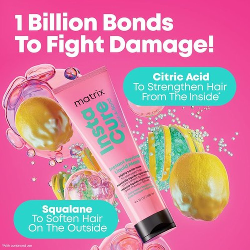 Matrix Instacure Build-A-Bond Liquid Mask - Instant Hair Repair for Very Damaged Hair, Vegan & Sulfate-Free