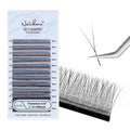 Natuhana 2D Y Shape Lash Extensions Easy Fan Russian Volume Y Eyelash C/D/L/LU Curl 0.07mm Natural Y Shaped 12 Rows Premade Eye Lashes Supply(Black,0.07C,8-14mm)