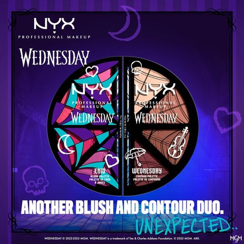 NYX PROFESSIONAL MAKEUP Wednesday Stained Glass Contour Palette, Makeup Palette with 4 Versatile, Intensely Pigmented Contour Shades