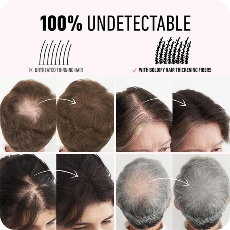 BOLDIFY Hair Fibers - Instantly Thicker Look for Thinning Hair | 28g - Black - 14 Shades Available