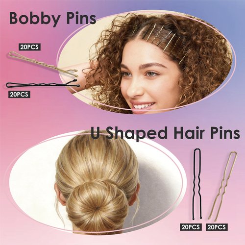 Hair Pins Kit,B1jounie YA Dance Stuff Cosmetology Kit Bobby Pins for Women Girls 126Pcs Hair Accessories Kit with Storage Box for Dance Ballet Cheerleading Travel