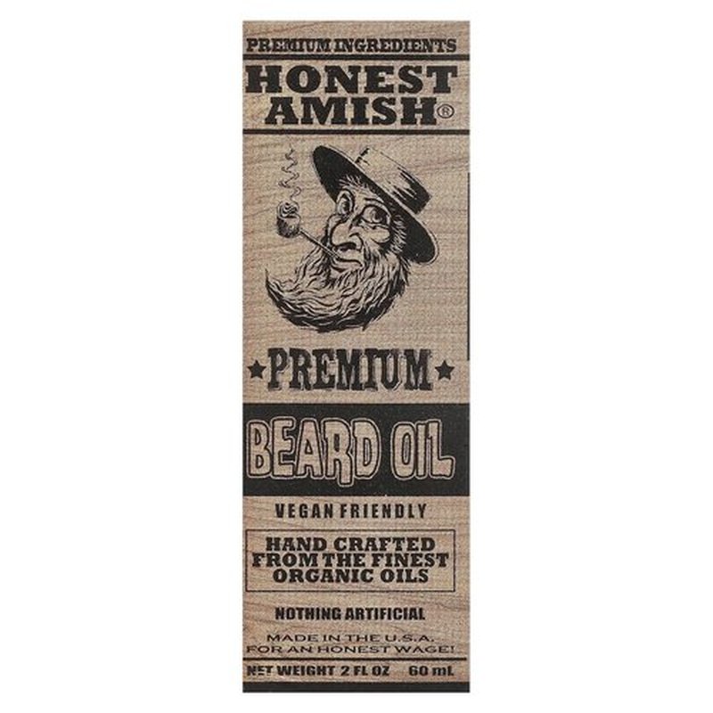Honest Amish - Premium Beard Oil for Soft, Healthy Facial Hair - 2 Ounce Bottle
