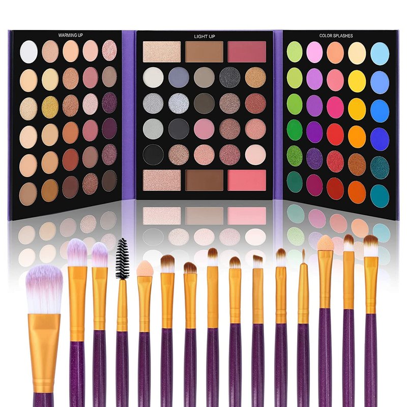 UCANBE 86 Colors Nude Eyeshadow Palette - Highly Pigmented, Long-Lasting & Waterproof | Includes 15 Makeup Brushes Set