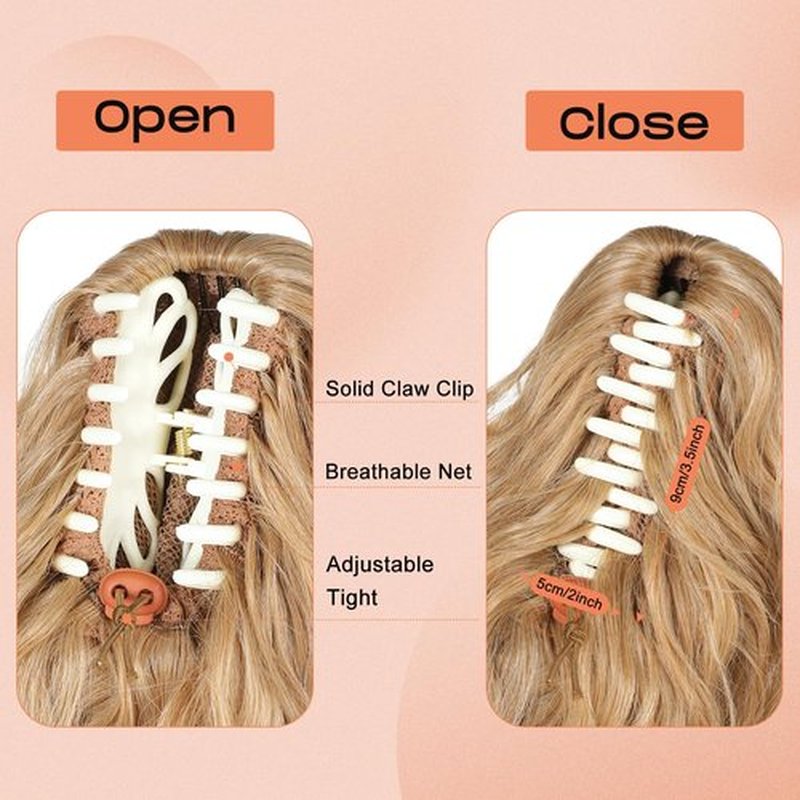 SEIKEA Ponytail Extension, 26" Claw Clip Ponytail Extension Long Lightweight Fluffy Curly Clip on Ponytails for Women Multi Layered Fake Pony tails Hair Extensions Black Brown