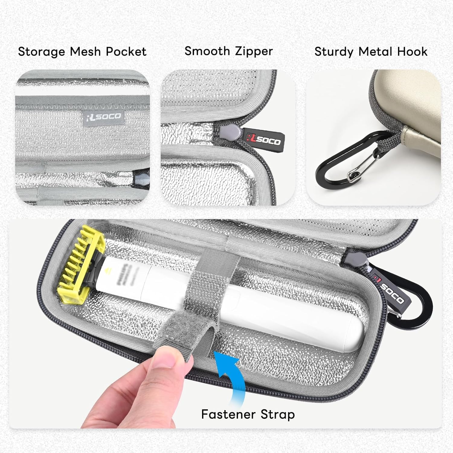 RLSOCO Shaving Case for Philips Norelco OneBlade Intimate Trimmer & Shaver QP1924/70 & OneBlade First Shave Teen Hybrid Electric Shaving System QP1324/20 (Case Only)