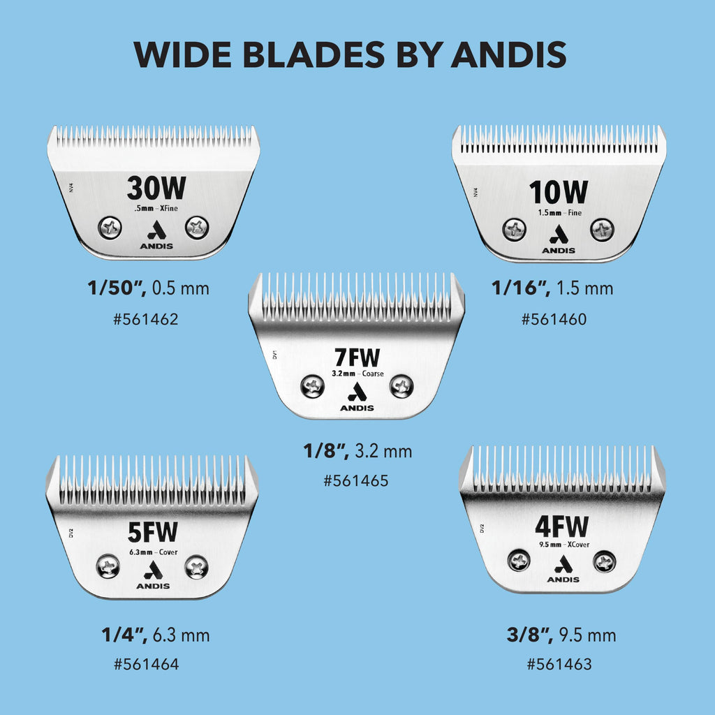 Andis 561462 ceramicEDGE Wide Blade, #30W XFine Cut, Stainless Steel
