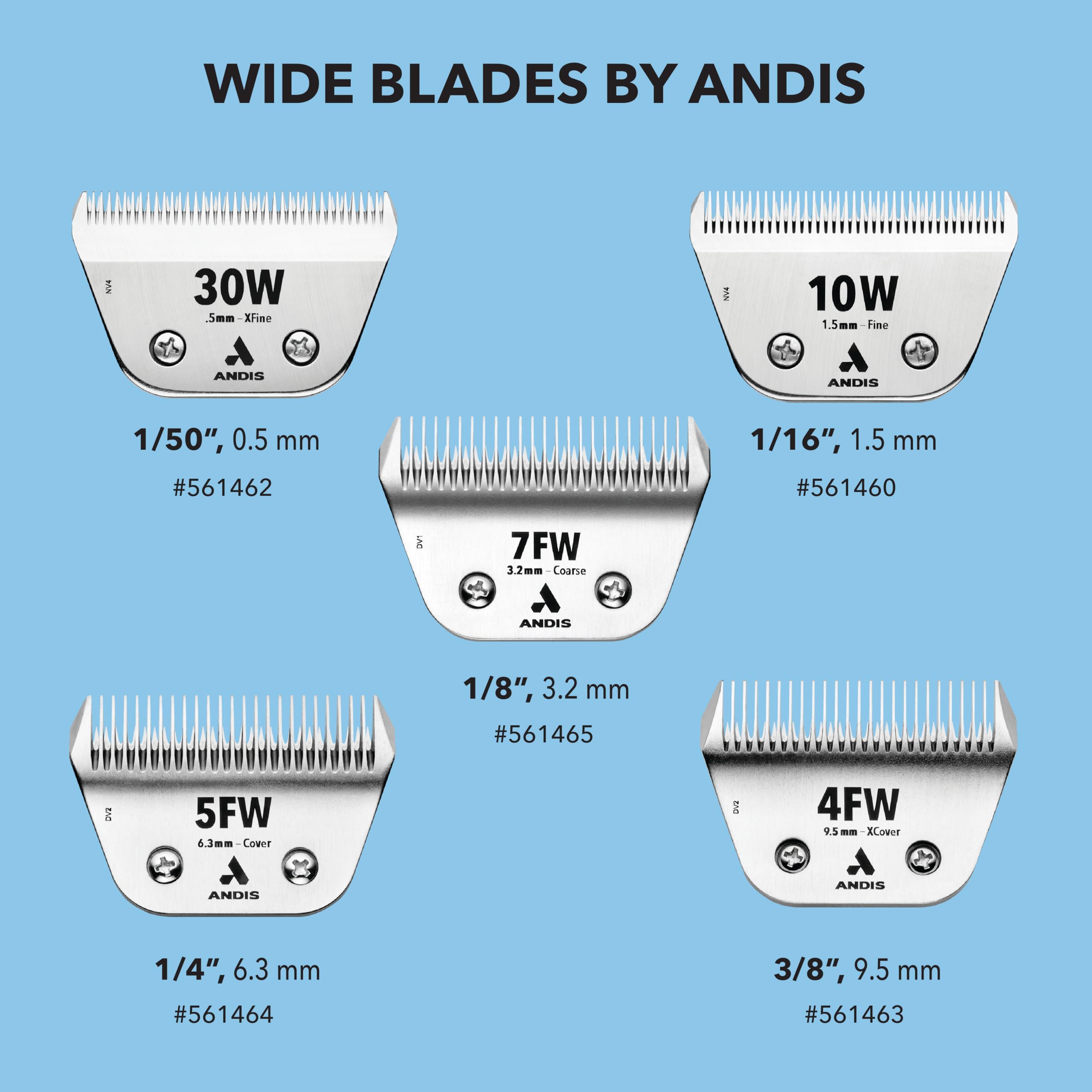 Andis 561462 ceramicEDGE Wide Blade, #30W XFine Cut, Stainless Steel