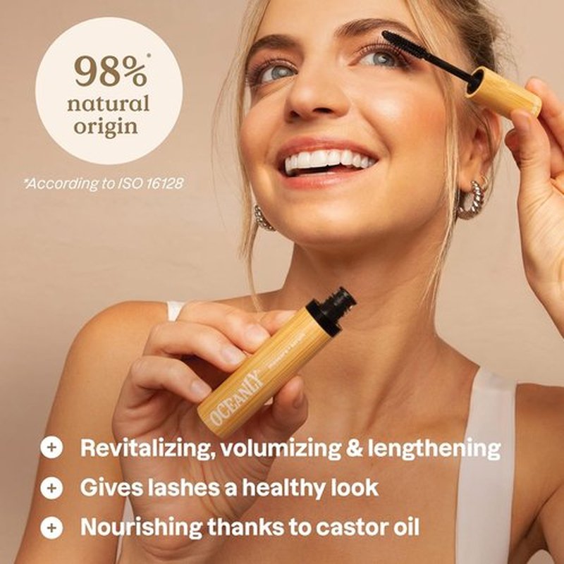 ATTITUDE Oceanly Mascara - EWG Verified Length & Volume Eye Lash Serum, Vegan Beauty, Black, 0.24 Oz