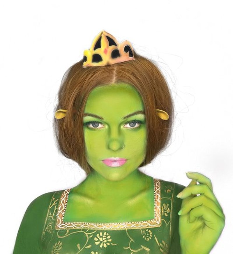 CCbeauty Ogre Green Face Paint Stick,Face Painting Kit,Professional Body Paint,Non Toxic SFX Makeup For Shrek Disgust Goblin Halloween Costume Cosplay,Full Coverage Painting Foundation + Makeup Sponge