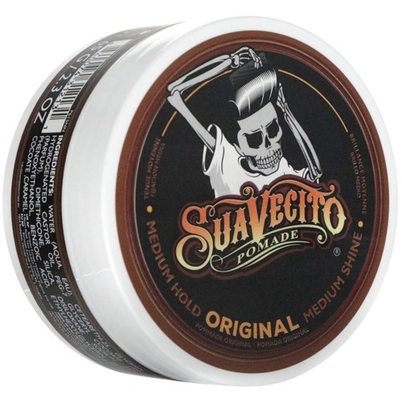 Suavecito Pomade Original Hold - Medium Shine Water-Based Hair Gel, 2.3 oz | Flake-Free, Easy Wash Out
