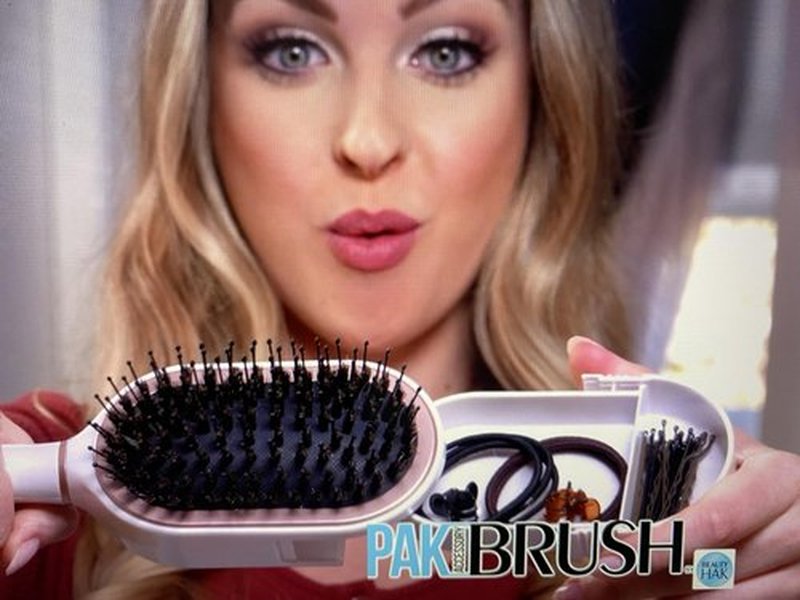 PAK Travel Hair Brush with 30 Hair Accessories for Girls Included - Built in Strorage - Boar And Nylon Bristle - Anti-Static Paddle Travel Brush by BeautyHak