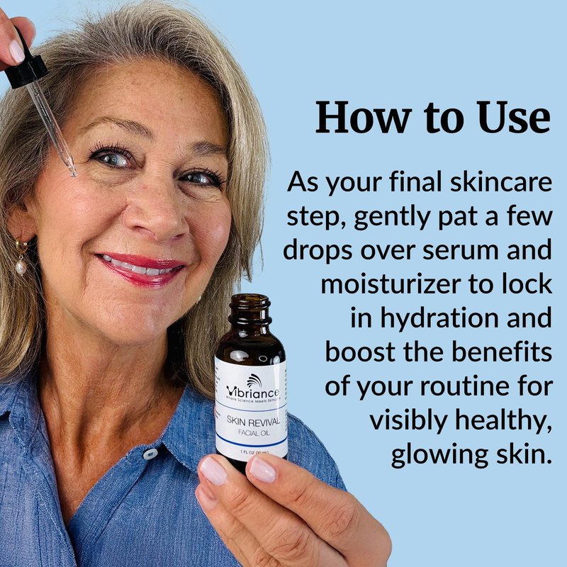 Vibriance Skin Revival Facial Oil - Natural Ingredients - Face Hydrating for Sensitive and Dry Types, with Vitamin E, Sea Buckthorn, Camellia, Squalane - Vegan, Paraben-Free