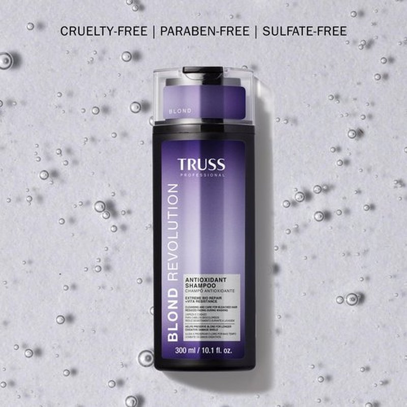 TRUSS Blond Revolution Blonde Shampoo - Gentle Cleansing Shampoo for Color Treated Hair - Preserves Luminous Blonde Coloring While Fighting Oxidation & Increasing Shine (10 fl oz)