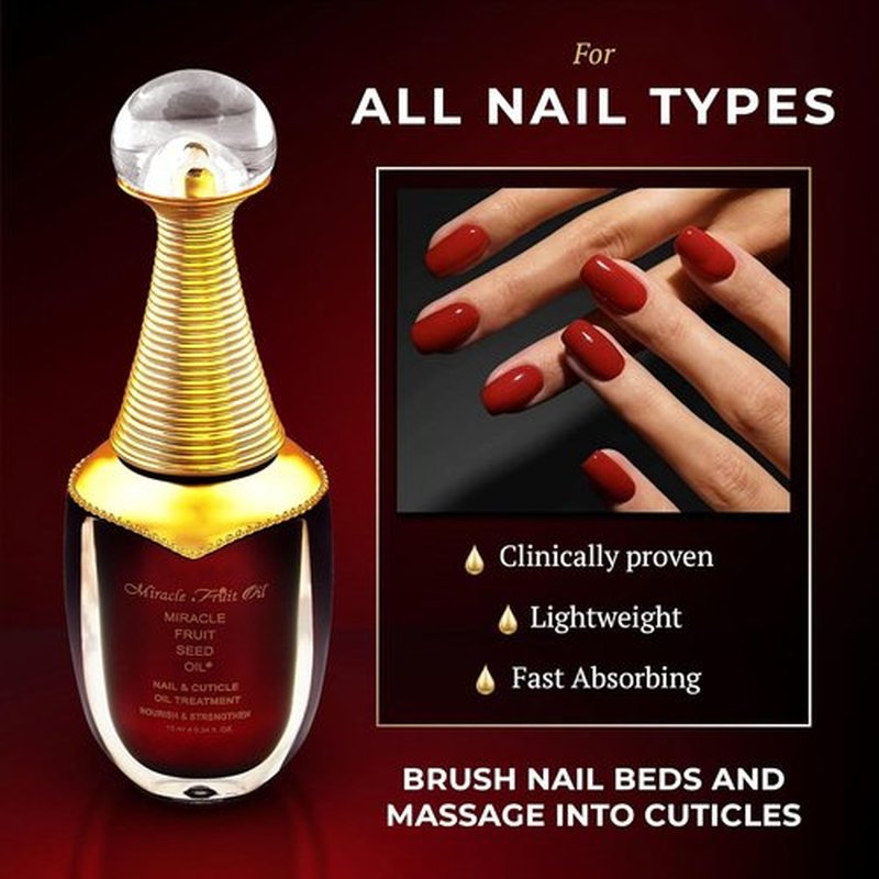 Miracle Fruit Oil Nail Strengthener | 10ml Cuticle Oil for Thin Nails & Growth - Intense Moisture & Protection