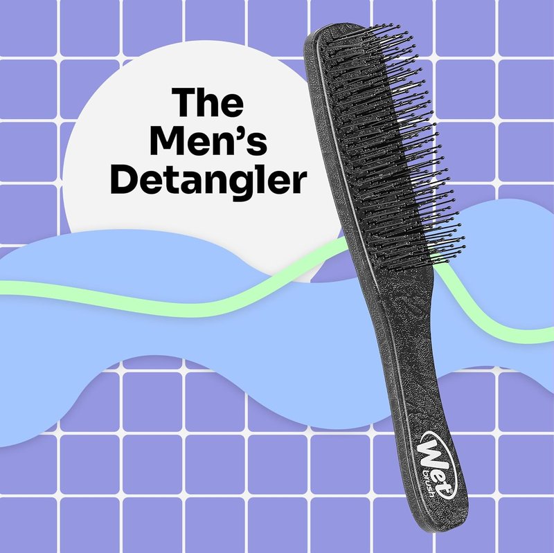 Wet Brush Detangling Hair Brush for Men - Black | Stimulates Scalp & Beard for Fuller, Stronger Hair