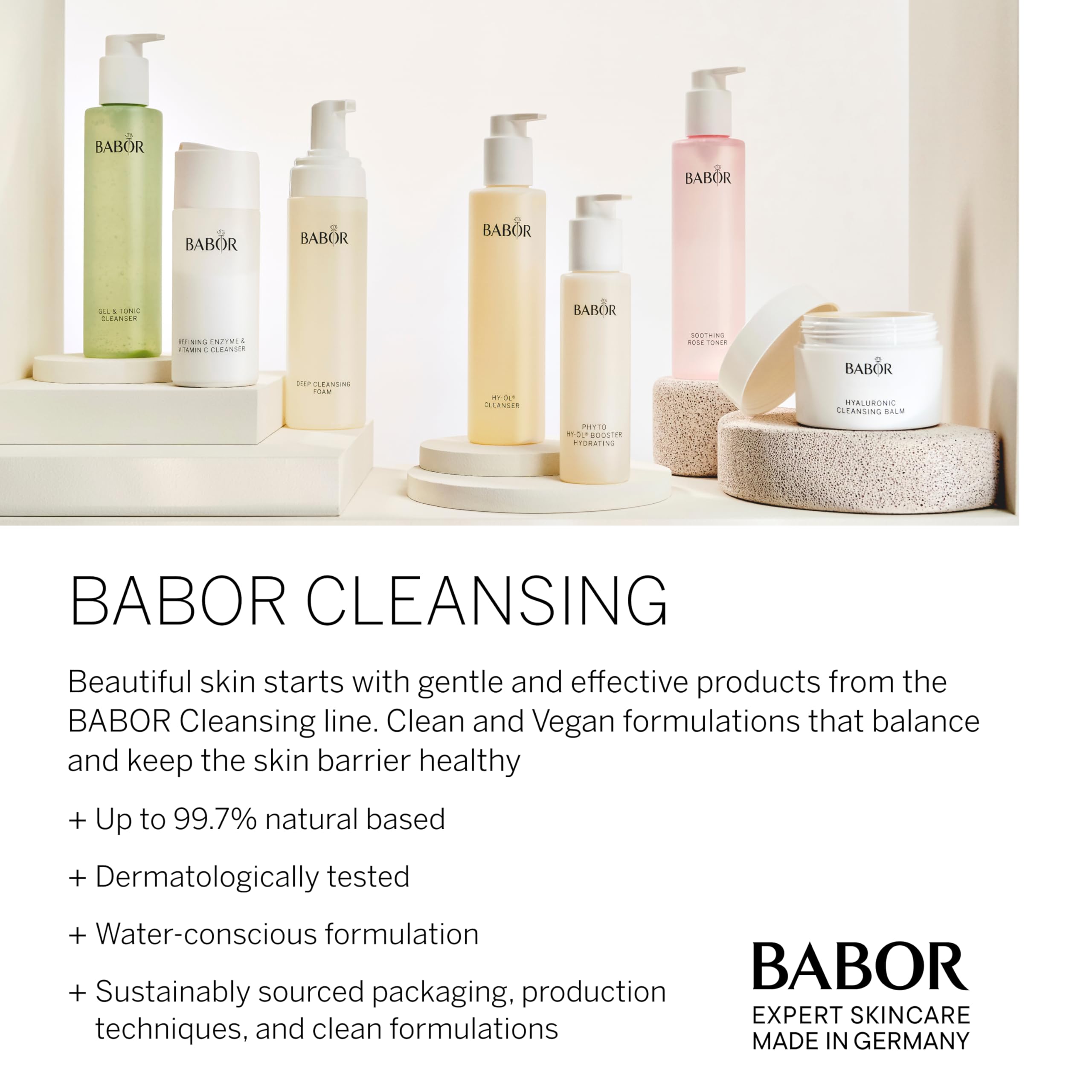 BABOR Phyto HY-OL Booster Calming for Sensitive Skin, Facial Cleanser for Use with Hy Oil, with Lime Blossoms, Vegan Formula, 100 ml