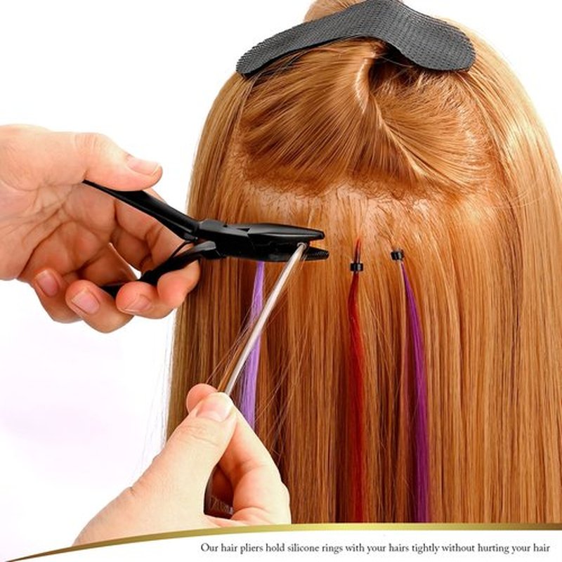 EHDIS Hair Extension Pliers Multi Functional Microlinks Hair Extensions Pliers & Hair Extension Tool for Micro link, Micro Ring, Feather Extension, Beads Closer Tool Kit (Type1)
