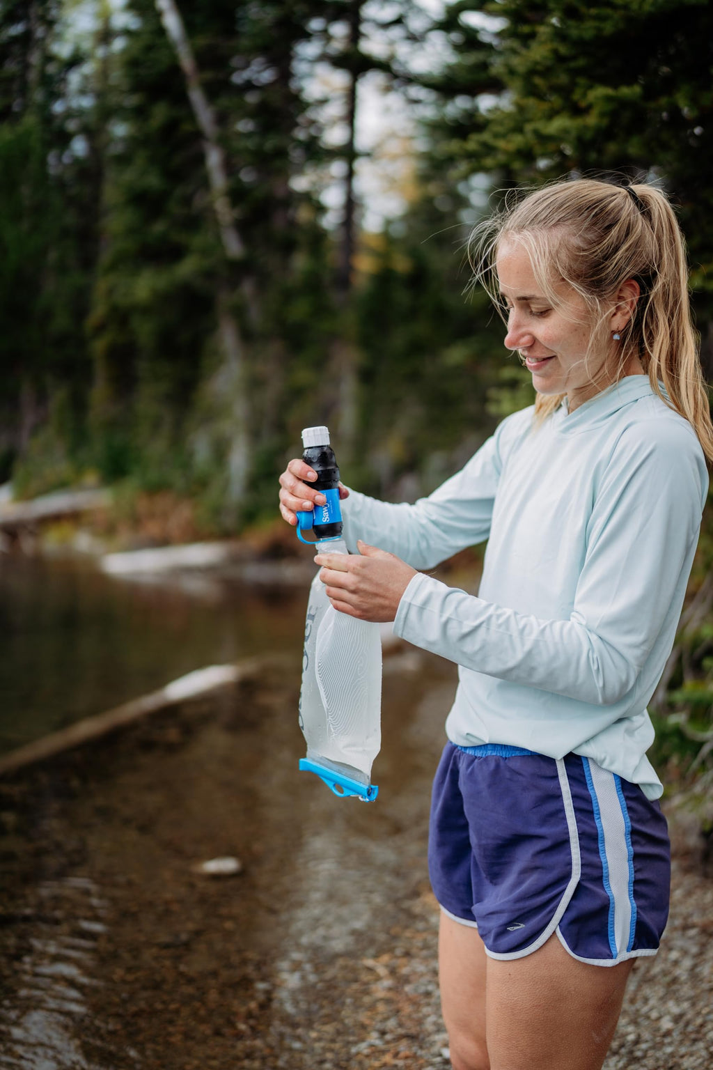 Sawyer Squeeze Water Filtration System, Cnoc Premium 2 Liter Bladder, Clear