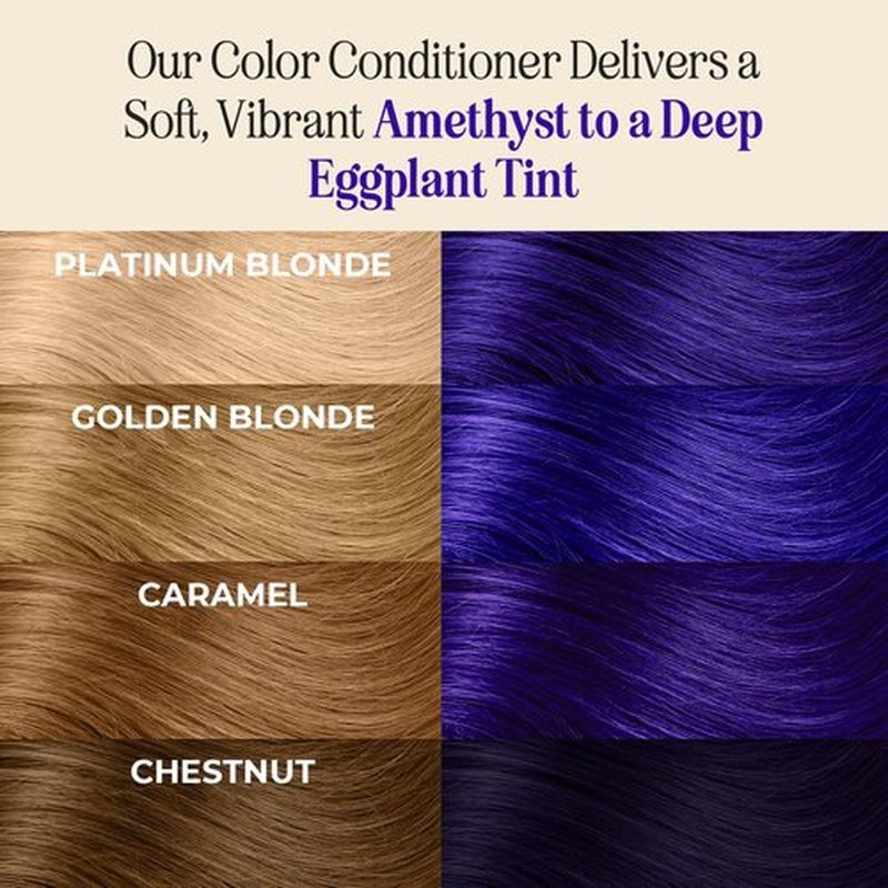 **INH Semi Permanent Hair Color - Amethyst Dark Purple Hair Dye | Vegan, No Bleach, 6oz**