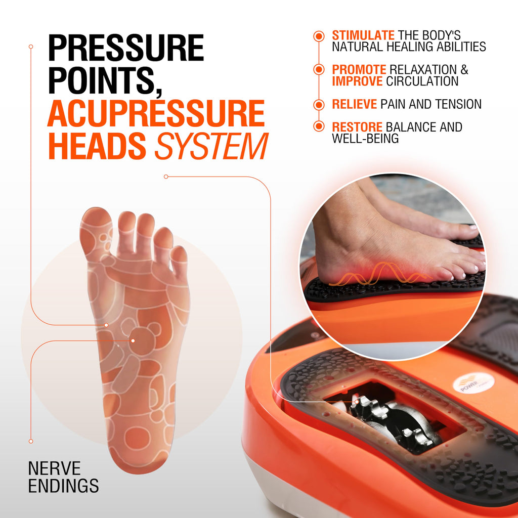 Power Legs Electric Foot Massager Machine with Remote Control, Adjustable Speed, Vibration - Calf Massager - Feet Massager for Neuropathy Pain Relief, Plantar Fasciitis, Leg Blood Circulation (Orange)