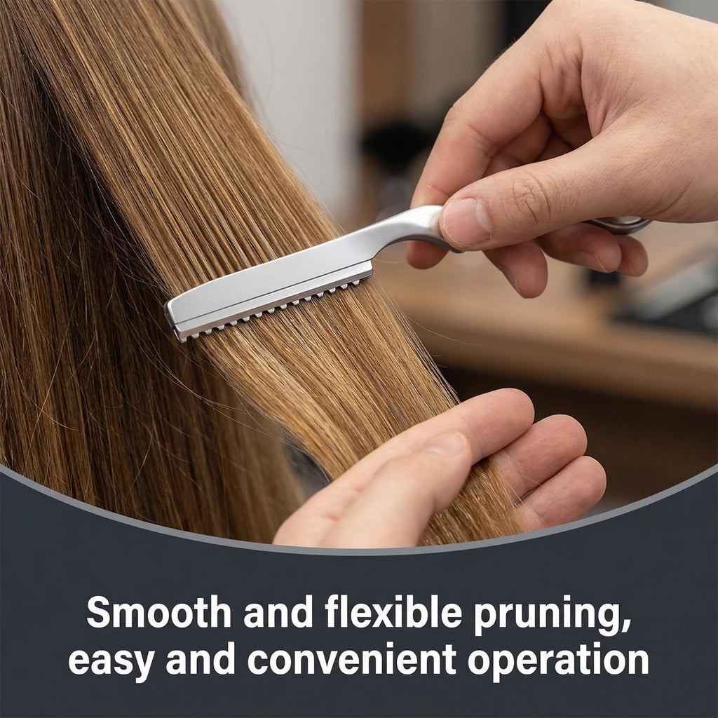11 Pcs Hair Razors for Cutting Hair Set, Stainless Steel Hairs Thinning Styling Razors with 10 Replacement Blades, Professional Texturizing Hairs Razor Comb for Salon Styling Home Cutting Feathering