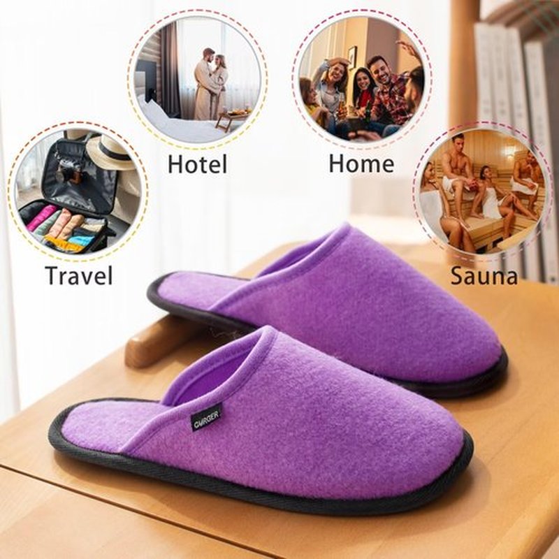 BUGUKI House Slippers for Guests Non-Disposable Washable Spa Slippers Set Non-Slip Felt for Spa, Hotel, Party Guest and Travel, Set of 8 Pairs