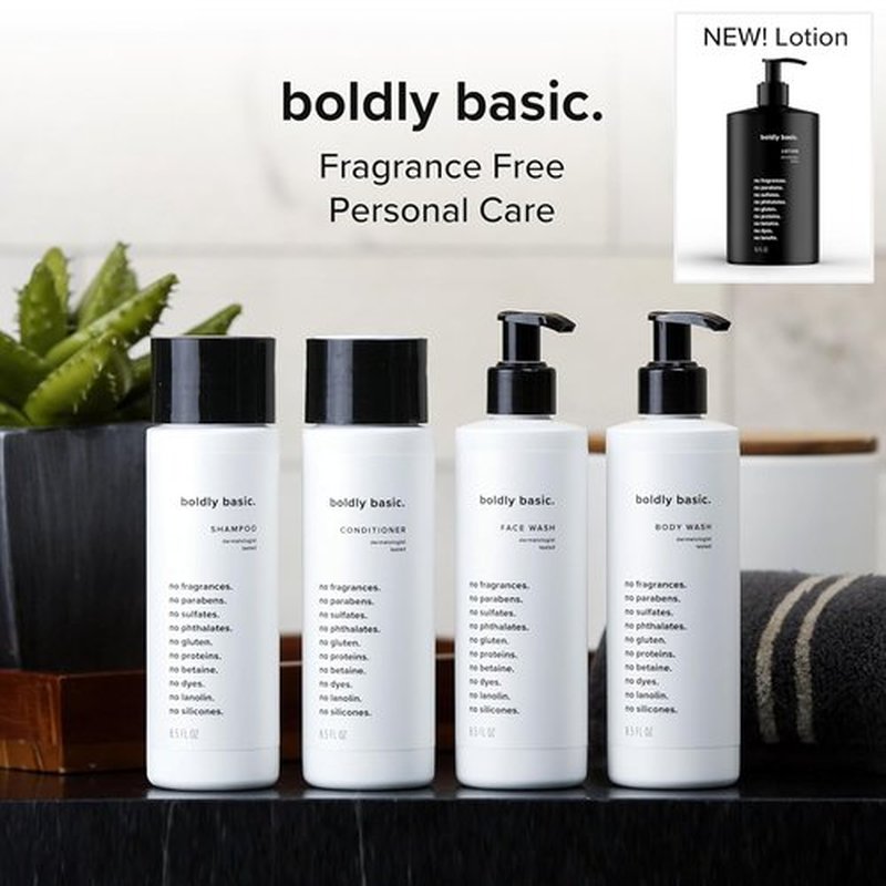 Boldly Basic Fragrance-Free Lotion | Moisturizer for Dry, Sensitive Skin - Non-Greasy & Hypoallergenic (16 oz)